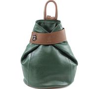 LeahWard Women's Geniune Real Leather Rucksack Holiday Weekend Backpack Bags J248 (Green/Tan)