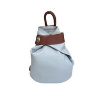 LeahWard Women's Geniune Real Leather Rucksack Holiday Weekend Backpack Bags J248 (L.Blue/Tan)