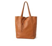 LeahWard Women's Genuine Italian Hand Made Leather Shoulder Bags, A4 College School Work Business Bags (Brown)