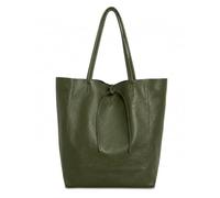 LeahWard Women's Italian Hand Made Soft Leather Hobo Shoulder Bag, A4 College Work Business Bag (Dark Green)