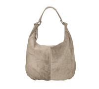 LeahWard Women's Large Soft Genuine Suede Leather Shoulder Bag Italian Real Leather Handbag (Beige)