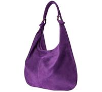 LeahWard Women's Large Soft Genuine Suede Leather Shoulder Bag Italian Real Leather Handbag (Purple)