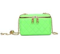 LeahWard Women's Plastic Quilted Cross Body Bag (Neon Green)