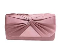 LeahWard Women's Satin Large Bow Clutch Bag Wedding Holiday Party Soft Handbag (Blush)