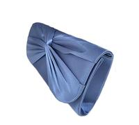 LeahWard Women's Satin Large Bow Clutch Bag Wedding Holiday Party Soft Handbag (D.Blue)