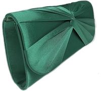 LeahWard Women's Satin Large Bow Clutch Bag Wedding Holiday Party Soft Handbag (Green)