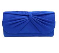 LeahWard Women's Satin Wedding Clutch Bag Large Bow Soft Handbags Evening Purse (Royal Blue Bow)