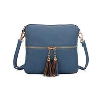 LeahWard Women's Small Cross Body Bags Nice Soft Shoulder Bags Tassel Handbags For Her Holiday Party CW9118 (LIGHT BLUE H20cm x W22cm x D3cm)