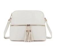 LeahWard Women's Small Cross Body Bags Nice Soft Shoulder Bags Tassel Handbags For Her Holiday Party CW9118 (WHITE LARGE H24cm x W27cm x D2cm)