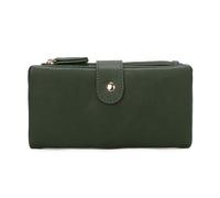 LeahWard Women's Soft Faux Leather Purse Bifold Wallet (L, Green)