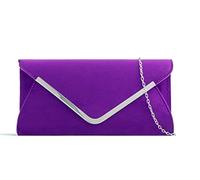 LeahWard Women's Suede Flap Clutch Wedding Bag Evening Handbags 320 (Purple)
