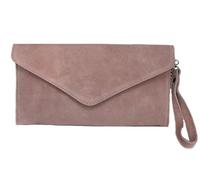 LeahWard Women's Suede Leather Clutch Bag Genuine Leather Wedding Party Clutch Bags (Pink)