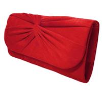 LeahWard Women's Wedding Clutch Bag Large Bow Soft Handbags Evening Purse (Red Long)