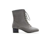 LeaHy Women Ankle Boots Fashion Winter Warm Suede Chunky Heel Low Heel Lace Up Ankle Boots,Grey,9 UK