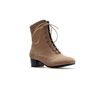 LeaHy Women Ankle Boots Fashion Winter Warm Suede Chunky Heel Low Heel Lace Up Ankle Boots,Khaki,8 UK