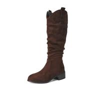 LeaHy Women's Ladies Fashion Knee High Boot Autumn and Winter Suede Low Heel Flat Riding Boots,Brown,10 UK