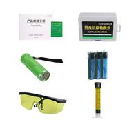 Leak Detector Kit | Refrigerant Leak Detector Tool | AC Oil UV Dye Injector Kit | Glow UV Detection Tool For HVAC Systems Includes Flashlight Glasses Needle Agent For Home Car RV Basement Use