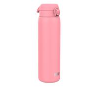 Ion8 Vacuum Insulated Stainless Steel 1 Litre Water Bottle, 920ml, Leak Proof, One-Finger Open, Secure Lock, Carry Handle, Dishwasher Safe, Scratch Resistant, Ideal for Sports and Yoga, Rose Pink