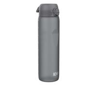 Ion8 1 Litre Water Bottle, Leak Proof, Flip Lid, Carry Handle, Rapid Hydration, Dishwasher Safe, BPA Free, Contoured Grip, Ideal for Travel, Gym & Activity, Carbon Neutral Recyclon, 32 oz, Grey