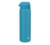 ION8 Lightweight 1 Litre Steel Water Bottle, Non-Insulated, Leak Proof, Easy to Open, Secure Lock, Dishwasher Safe, Flip Cover, Carry Handle, Ideal for Travel & Active Lifestyles, Blue