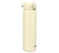 ION8 Lightweight 1 Litre Steel Water Bottle, Non-Insulated, Leak Proof, Easy to Open, Secure Lock, Dishwasher Safe, Flip Cover, Carry Handle, Ideal for Travel & Active Lifestyles, Creamy White