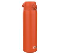 ION8 Lightweight 1 Litre Steel Water Bottle, Non-Insulated, Leak Proof, Easy to Open, Secure Lock, Dishwasher Safe, Flip Cover, Carry Handle, Ideal for Travel & Active Lifestyles, Hearty Orange