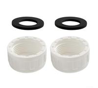 Leak-Proof 32mm Sink Blanking Cap 2 Pack, White PVC Thread with Washer for 1.25 Inch Waste Pipe, Easy Install Stopper for Sink and Appliance Drain(32mm)