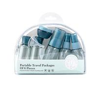 Leak-Proof 9-Piece Travel Bottle Set TSA Approved Toiletry Containers with Funnel & Labels for Shampoo, Lotion Portable Refillable Plastic Bottles for Vacation & Gym