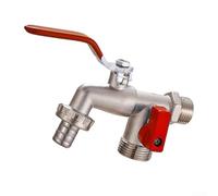 Leak Proof Brass Garden Faucet with Dual Outlet and Secure Threaded Mount, Suitable for Stable Installation and Water Control