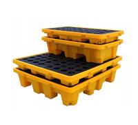 Leak-Proof Drum Spill Containment Pallet - 130cm x 130cm x 15cm Plastic Oil Tank Tray for Forklift Trucks, Heavy-Duty, Industrial Safety Solution for Hazardous Liquids