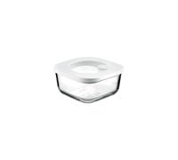 Guzzini - Kitchen Active Design, STORE&MORE GLASS, Leak-proof Glass Fridge/Freezer/Microwave Container (S) - Transparent, 12 x 12 x h6,3 cm | 410 cc - 11330011