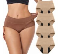 Leak-Proof Incontinence Panties - Washable & Reusable Three-Layer Underwear for Ultimate Protection (4 Pieces, Small)