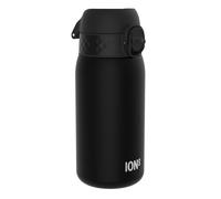 Ion8 Kids Water Bottle, 350 ml/12 oz, Leak Proof, Easy to Open, Secure Lock, Dishwasher Safe, BPA Free, Carry Handle, Hygienic Flip Cover, Easy Clean, Odour Free, Carbon Neutral, Black