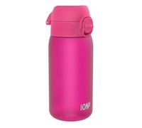 Ion8 Kids Water Bottle, 350 ml/12 oz, Leak Proof, Easy to Open, Secure Lock, Dishwasher Safe, BPA Free, Carry Handle, Hygienic Flip Cover, Easy Clean, Odour Free, Carbon Neutral, Pink