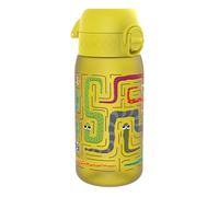 ION8 Kids Water Bottle, 350 ml/12 oz, Leak Proof, Easy to Open, Secure Lock, Dishwasher Safe, BPA Free, Carry Handle, Hygienic Flip Cover, Easy Clean, Odour Free, Carbon Neutral, Yellow, Snakes