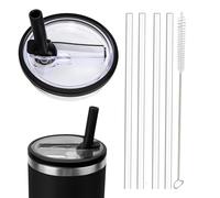 Leak Proof Lid for Stanley Cup,1 Pack 30 oz Tumbler Flip Straw Lid Replacement fit for Stanley Quencher H2.0 0.89L, Not Fit to IceFlow 0.89L,Reusable Lid Sets with 4 Straws and 1 Cleaning Brush
