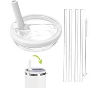 Leak Proof Lid for Stanley Cup,1 Pack 30 oz Tumbler Flip Straw Lid Replacement fit for Stanley Quencher H2.0 0.89L, Not Fit to IceFlow 0.89L,Reusable Sets with 4 Straws and 1 Cleaning Brush