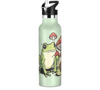 Leak Proof Metal Water Bottle 20 oz | 304 Stainless Steel, Air Vent Valve, Backpack Water Bottle, Aesthetic Frog Snail Hat