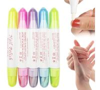 Leak-Proof Nail Polish Corrector Pen with 3 Replaceable Tips,Refillable Eraser Pen for Gel Polish Removal,Non-Drying Manicure Edge Tool,Easy-to-Open Design for Quick Nail Art Mistakes Cleanup (5pcs)