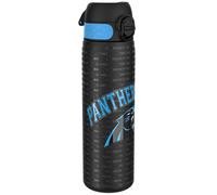 Ion8 NFL Carolina Panthers Lightweight Steel Water Bottle, 600 ml/20 oz, Non-Insulated, Leak Proof, Easy to Open, Secure Lock, Dishwasher Safe, Flip Cover, Fits Cup Holders, Metal Water Bottle