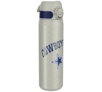 Ion8 NFL Dallas Cowboys Lightweight Steel Water Bottle, 600 ml/20 oz, Non-Insulated, Leak Proof, Easy to Open, Secure Lock, Dishwasher Safe, Flip Cover, Fits Cup Holders, Metal Water Bottle