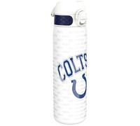 Ion8 NFL Indianapolis Colts Lightweight Steel Water Bottle, 600 ml/20 oz, Non-Insulated, Leak Proof, Easy to Open, Secure Lock, Dishwasher Safe, Flip Cover, Fits Cup Holders, Metal Water Bottle
