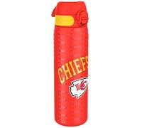 Ion8 NFL Kansas City Chiefs Lightweight Steel Water Bottle, 600 ml/20 oz, Non-Insulated, Leak Proof, Easy to Open, Secure Lock, Dishwasher Safe, Flip Cover, Fits Cup Holders, Metal Water Bottle