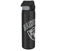 Ion8 NFL Las Vegas Raiders Lightweight Steel Water Bottle, 600 ml/20 oz, Non-Insulated, Leak Proof, Easy to Open, Secure Lock, Dishwasher Safe, Flip Cover, Fits Cup Holders, Metal Water Bottle