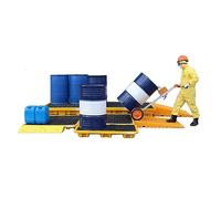 Leak-Proof Oil Drums Spill Pallet, Detachable Anti Slip Polyethylene Tray for Garage Storage and Drum Containment