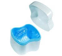 Leak Proof Retainer Case - Portable Denture Cleaning Box with Lid, Travel Retainer Bath Case | Removable Denture Cleaner for Night Guard, Compact Denture Container, Retainer Cleaner with Brush