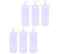 Leak-Proof Sauce Squeeze Bottles 6-Set_1000ml BPA Free Plastic Condiment Bottles Twist On Cap Lid Easy to Squeeze Perfect for Salad Dressing Ketchup Mustard Oil Paint BBQ Sauce (Pack-6, 1000ml/34oz)