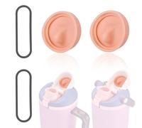 Leak-Proof Silicone Stoppers and Gaskets Set, 2pcs Stoppers and 2pcs Gaskets for Owala FreeSip Sway 30oz 40oz for Reliable Sports Water Bottle Accessories(Pink)