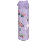 Ion8 Vacuum Insulated Steel Water Bottle, 500 ml/18 oz, Leak Proof, Easy to Open, Secure Lock, Dishwasher Safe, Fits Cup Holders, Carry Handle, Scratch Resistant, Metal Water Bottle, Butterfly