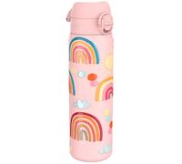 Ion8 Vacuum Insulated Steel Water Bottle, 500 ml/17 oz, Leak Proof, Easy to Open, Secure Lock, Dishwasher Safe, Fits Cup Holders, Carry Handle, Scratch Resistant, Metal Water Bottle, Rainbows Design